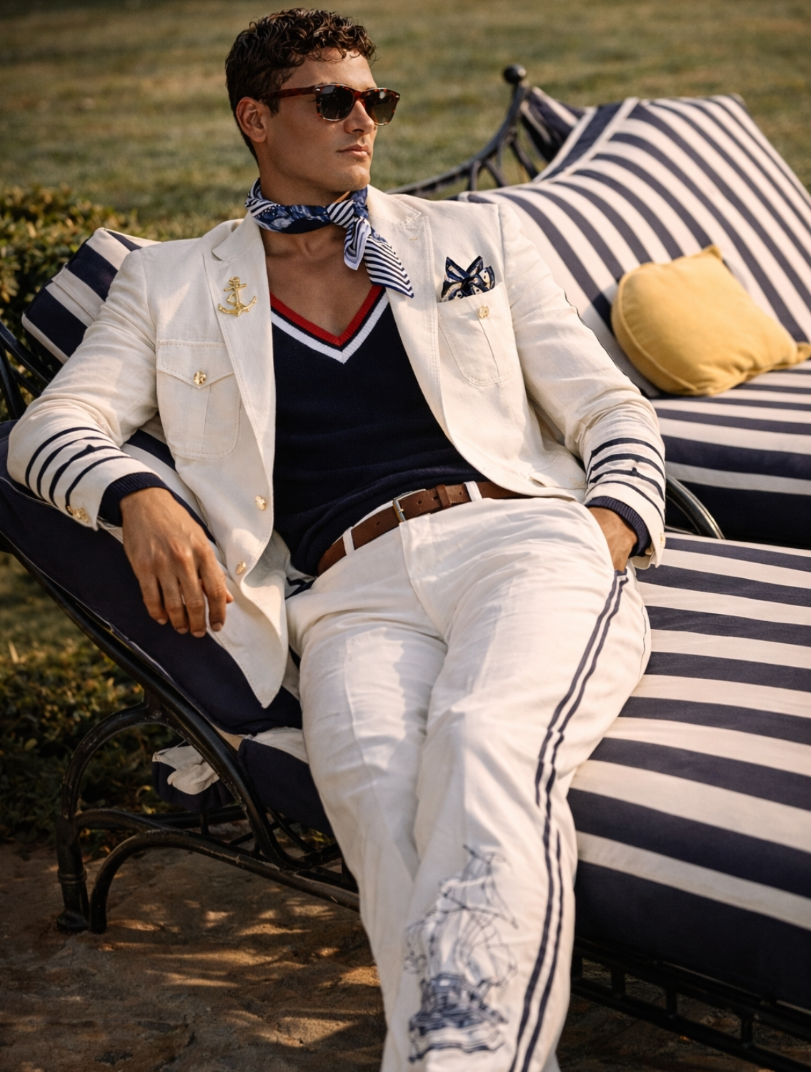 Nautical White Linen Hunter Jacket