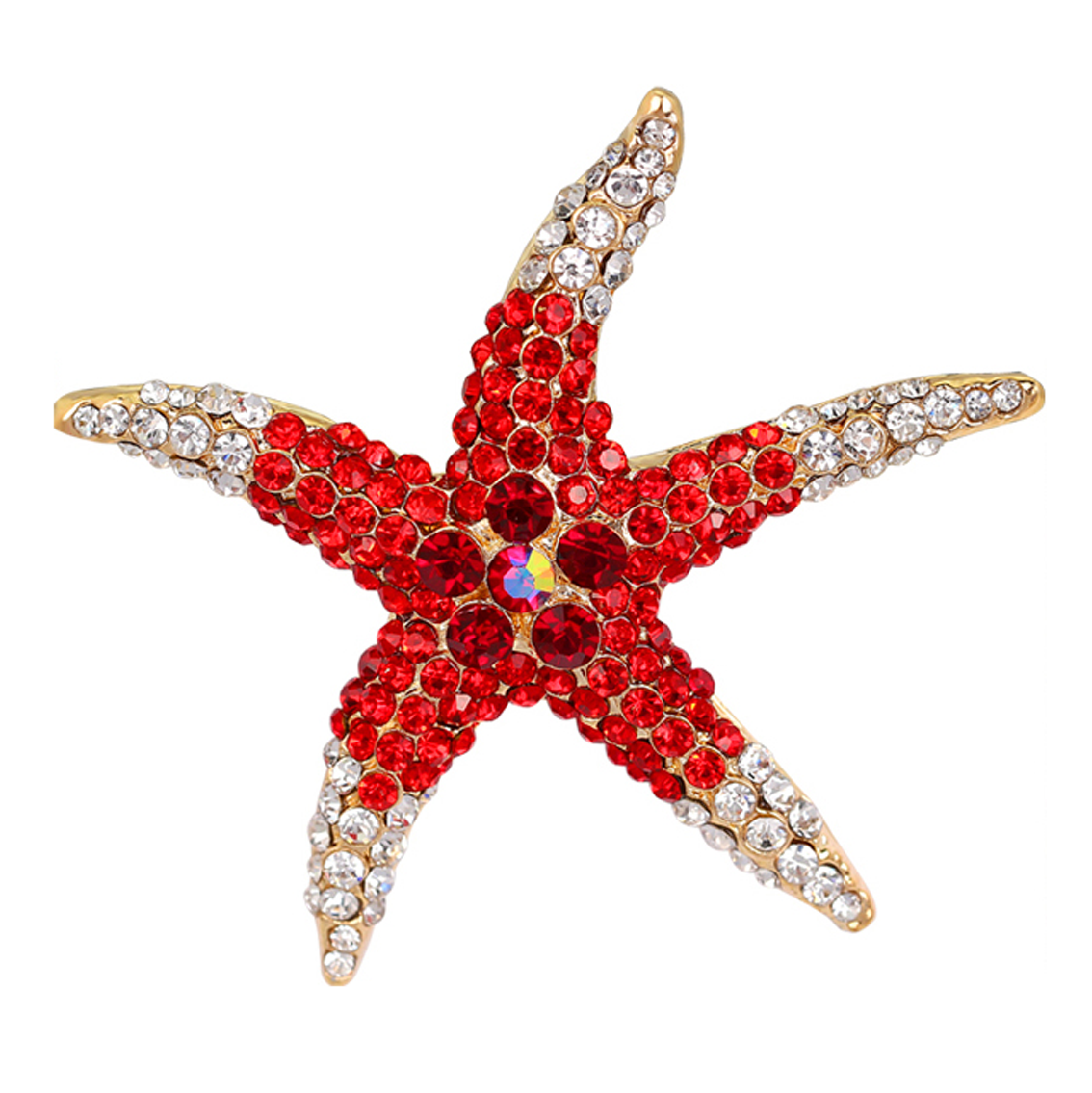 Red Starfish Brooch