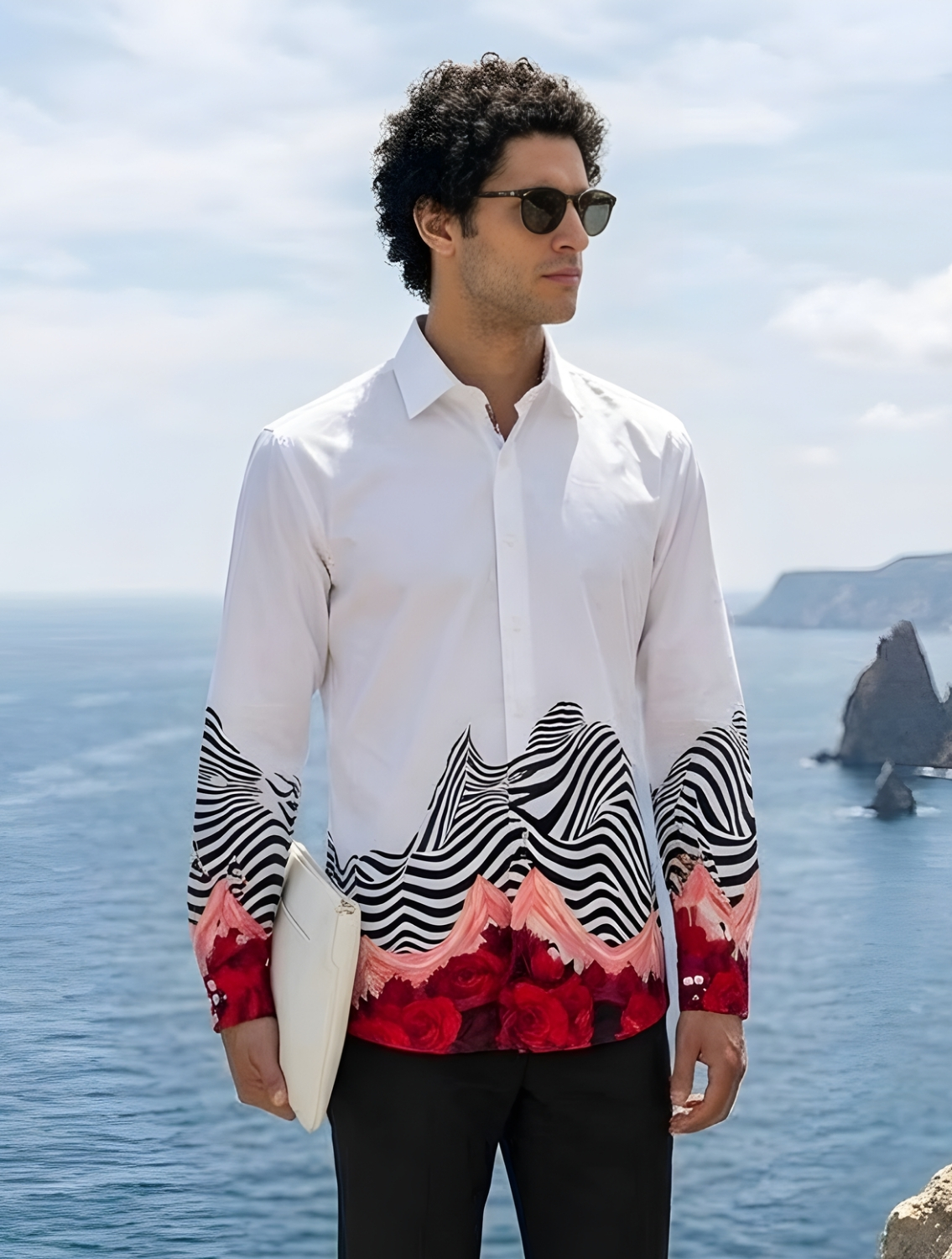 White Wave Printed Shirt