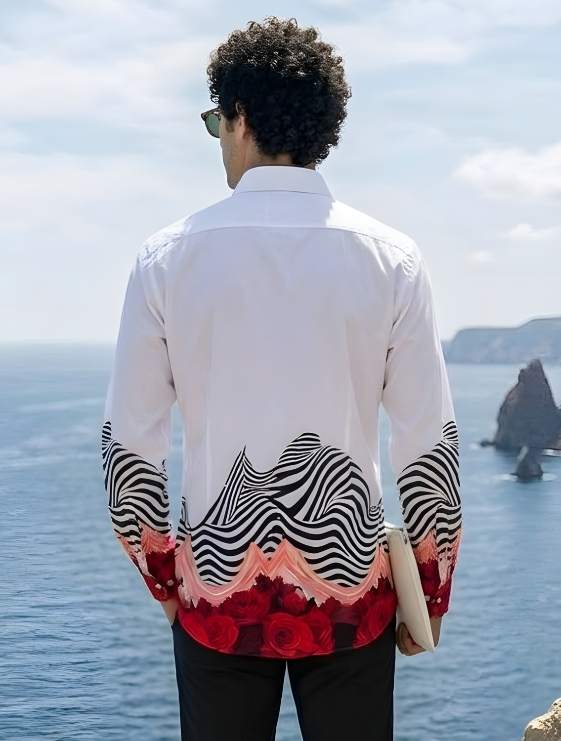 White Wave Printed Shirt