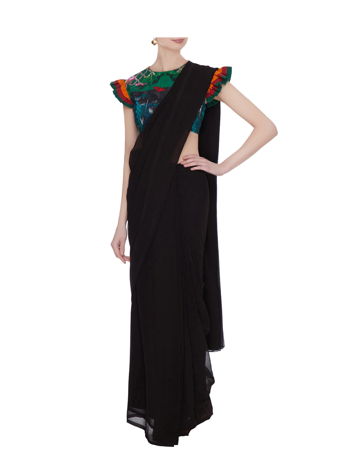 Ariana Striper Ruffle Blouse