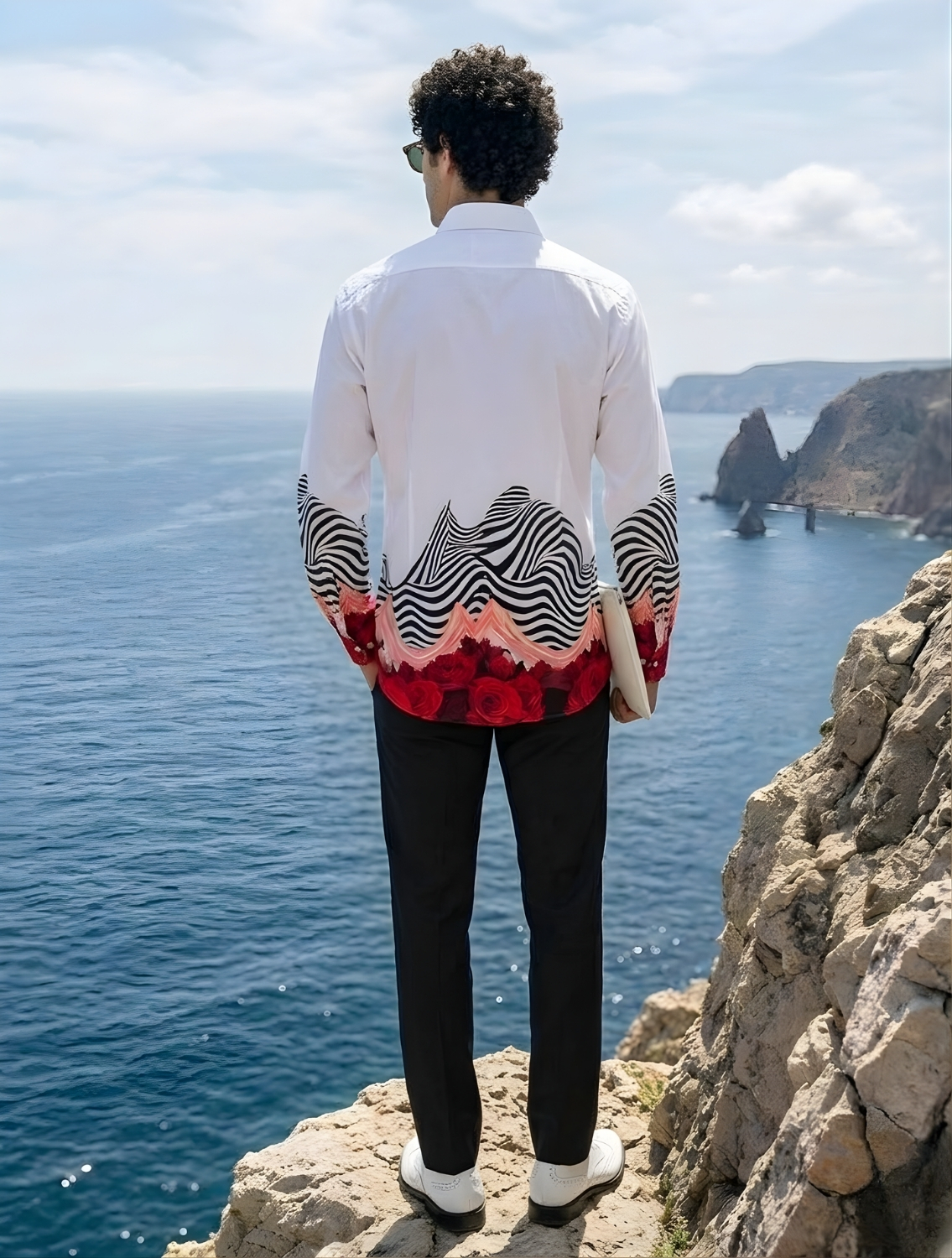 White Wave Printed Shirt