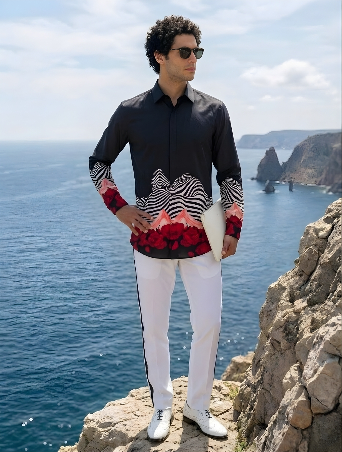 Black Wave Printed Shirt