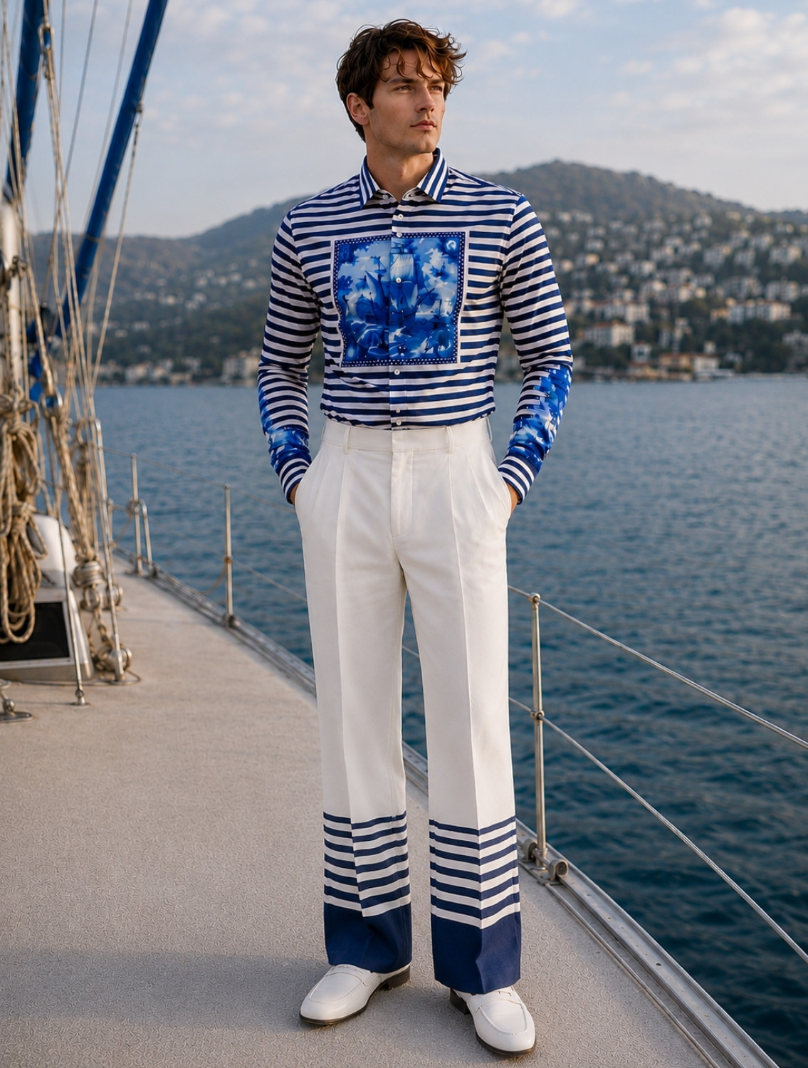 Breton Stripes Printed Trousers
