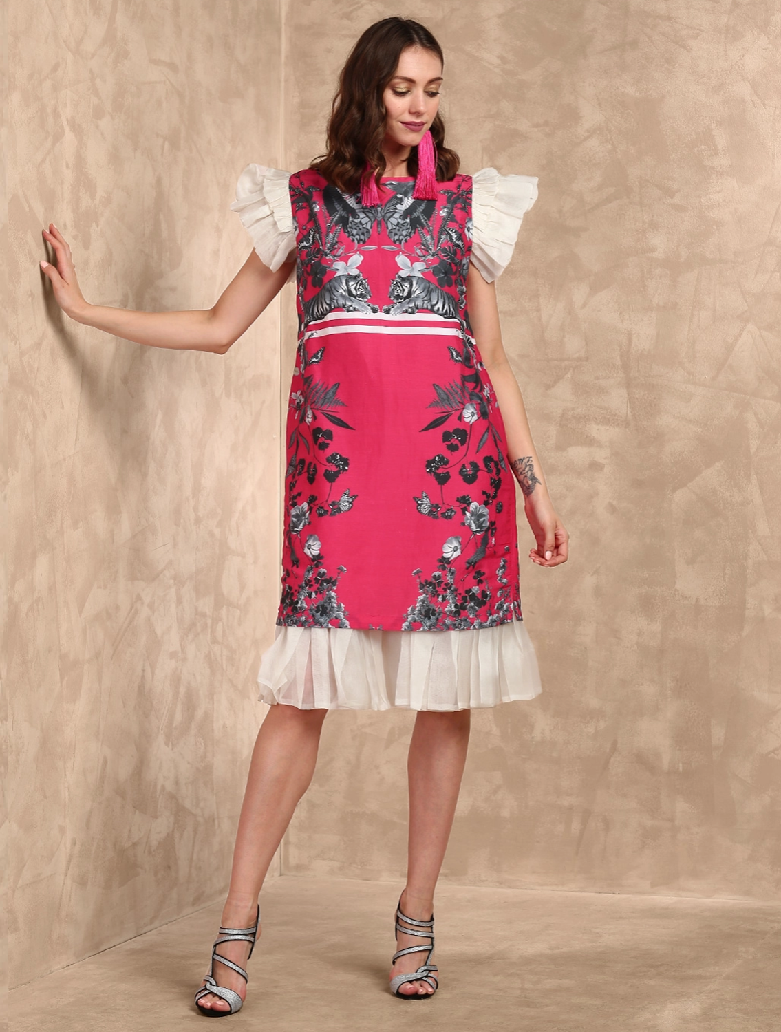Shinsha Organza Ruffle Dress