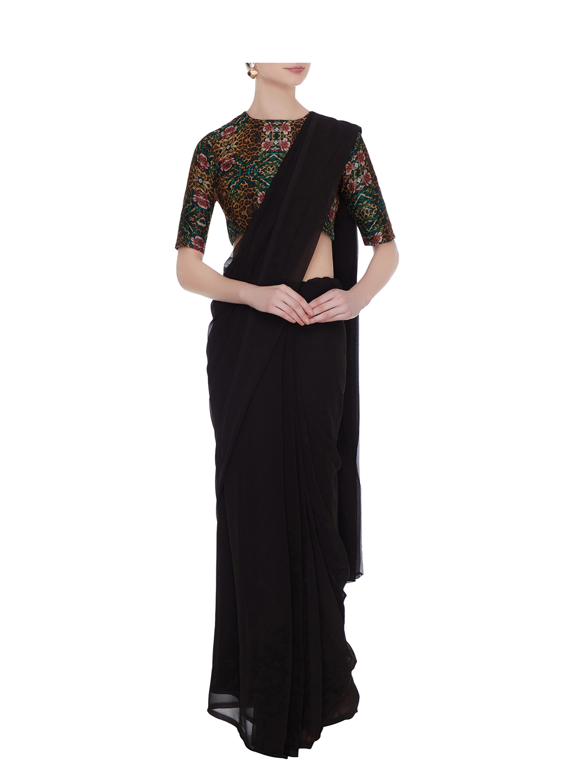 Azel Leopard Flora Blouse