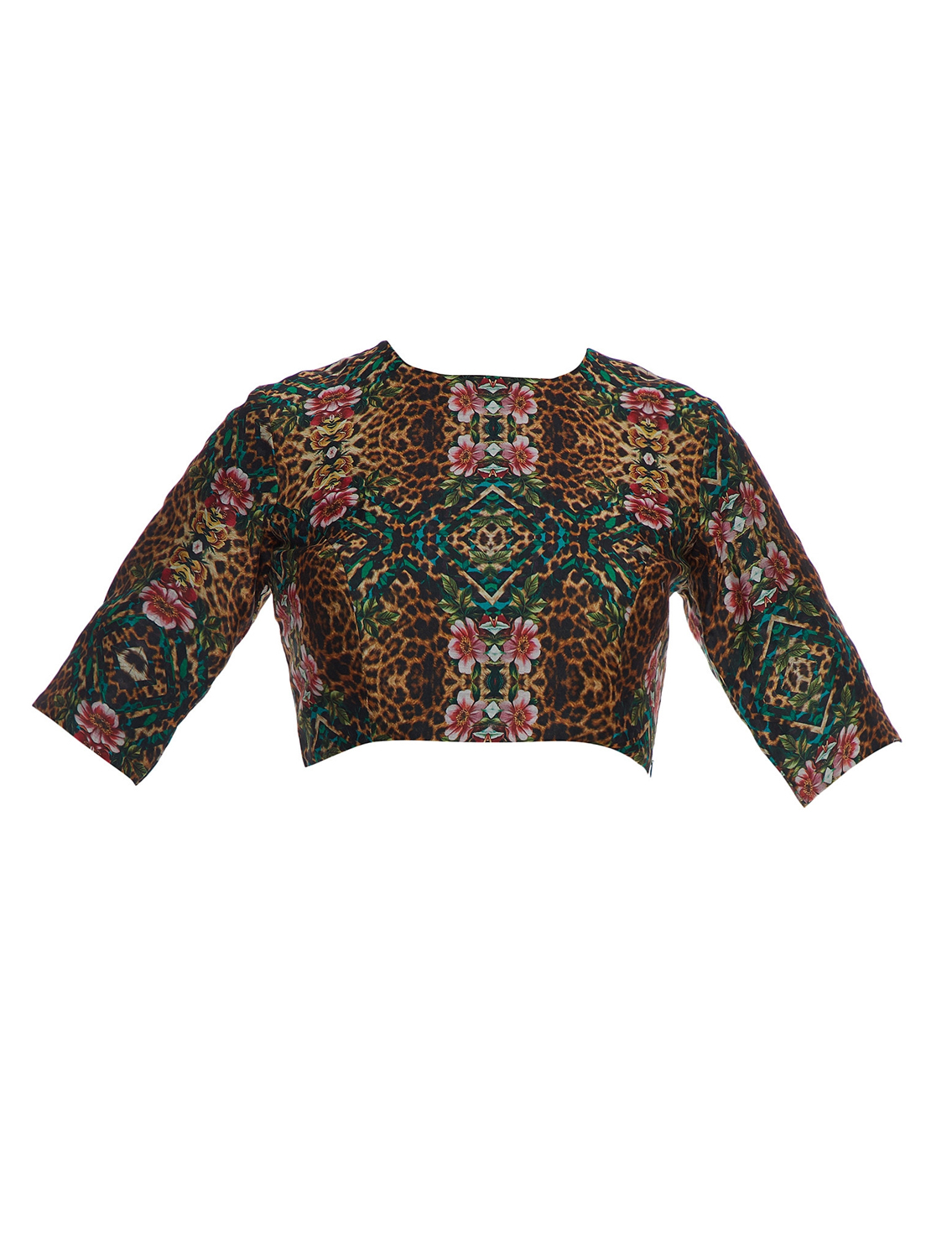Azel Leopard Flora Print Blouse