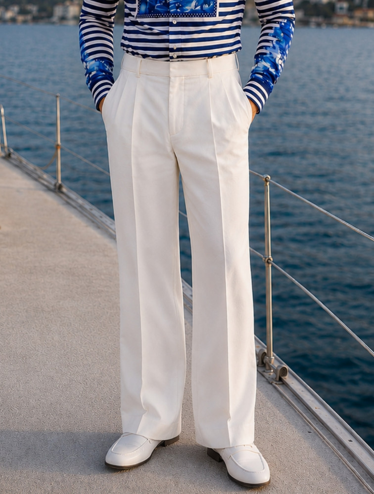 Image of White Wide Legged Trousers