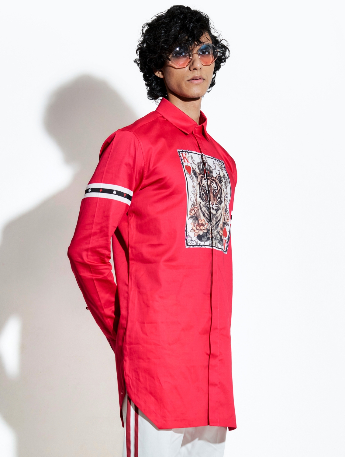 Red Tiger Taash Printed Shirt