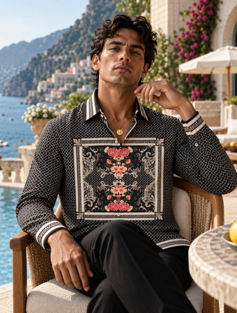 Image of Arnaut Black Printed Shirt