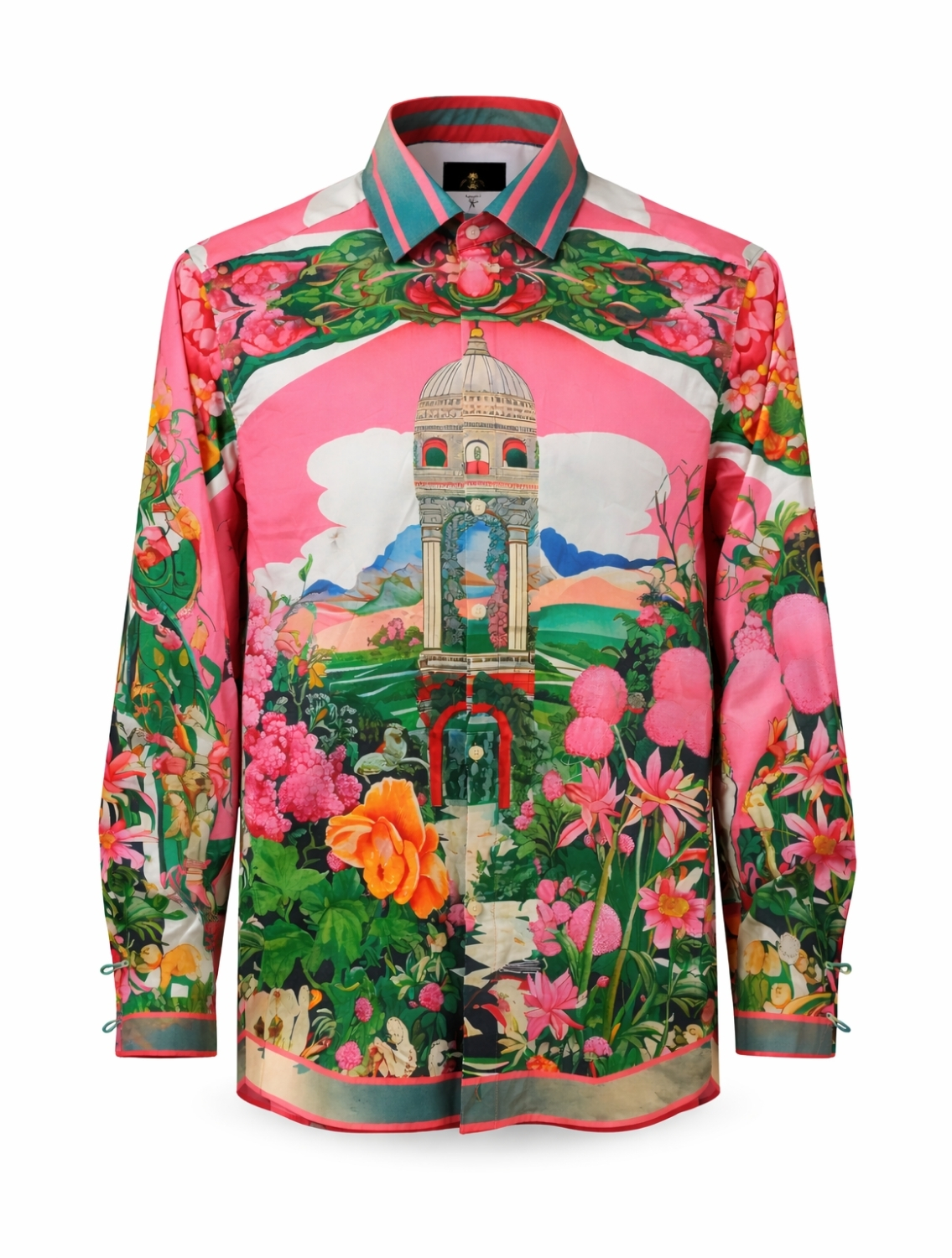 Minaret Peach Printed Shirt