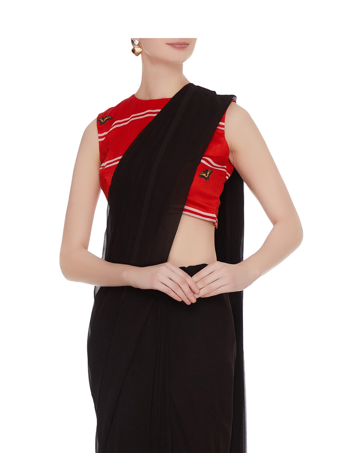 Ariel Ravishing Red Sleeveless Blouse