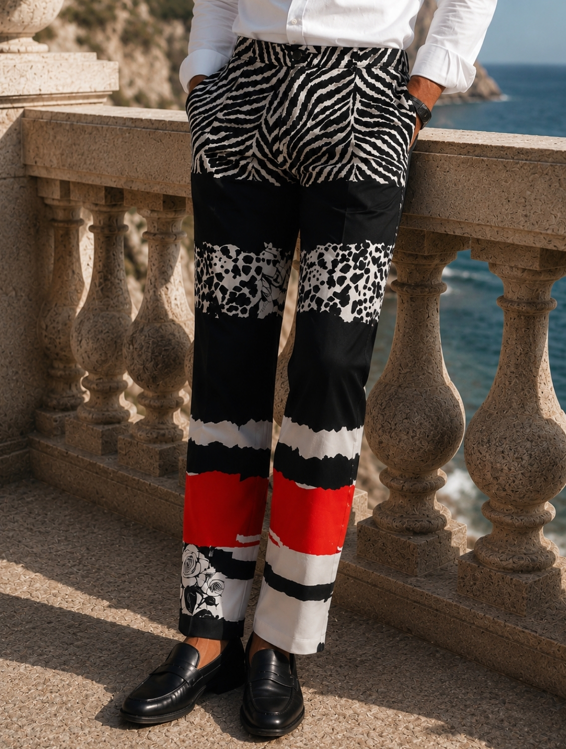 Tecton Black Printed Trousers