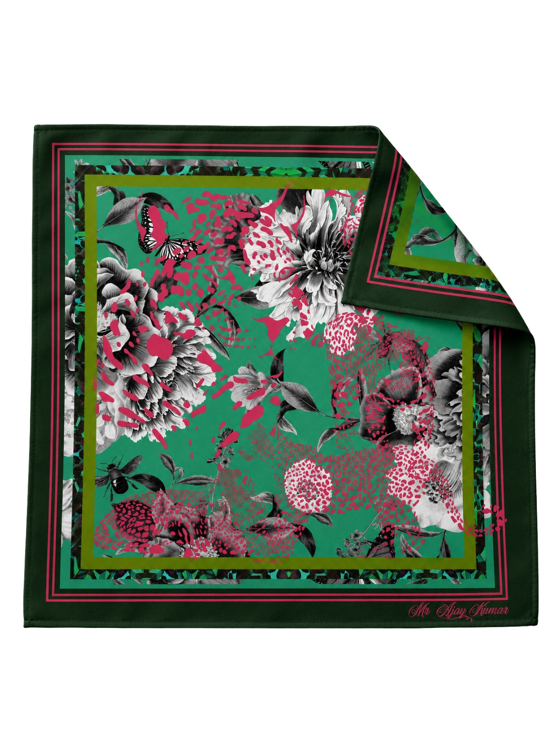 Emerald Bloom Pocketsquare