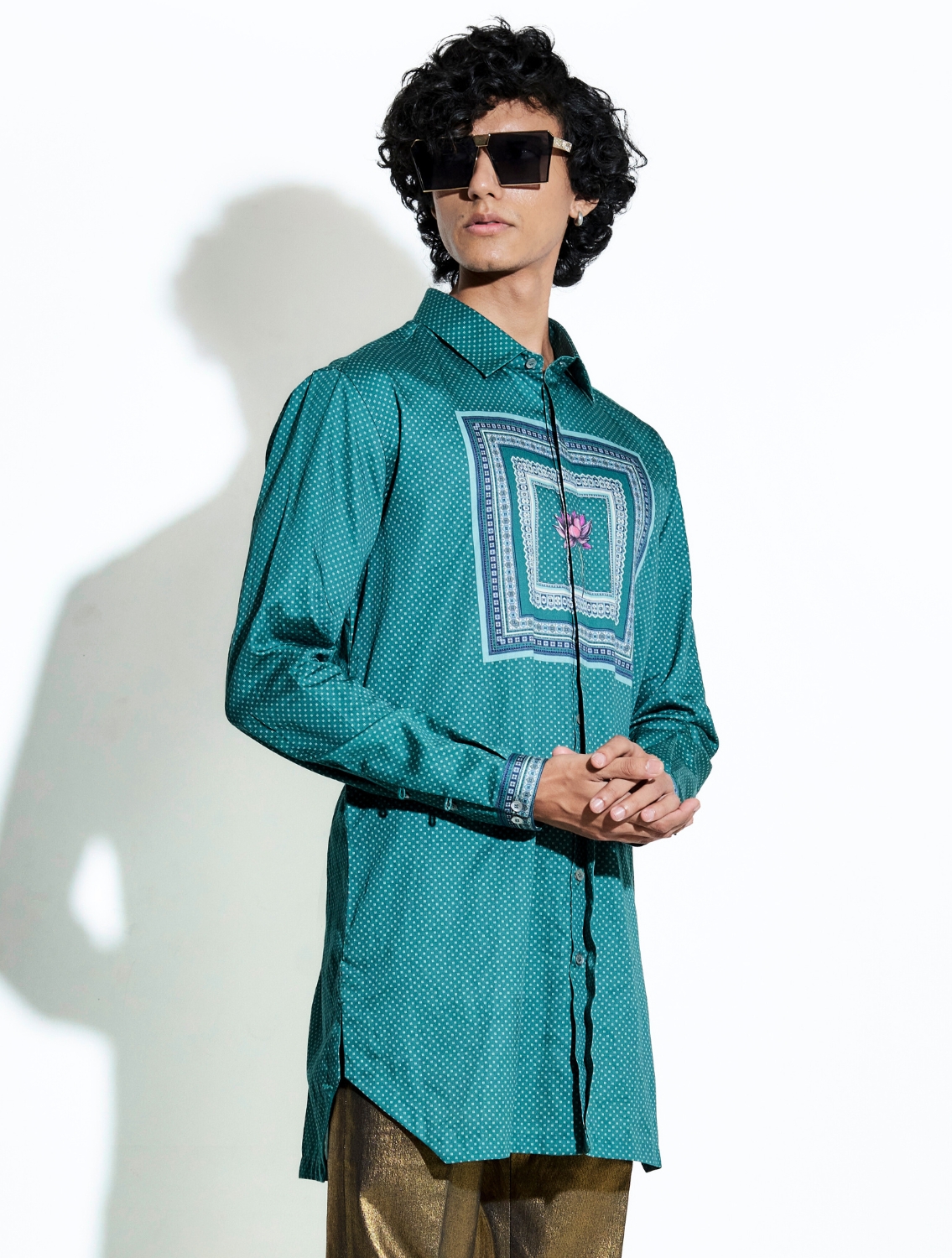 El Loto Printed Satin Shirt