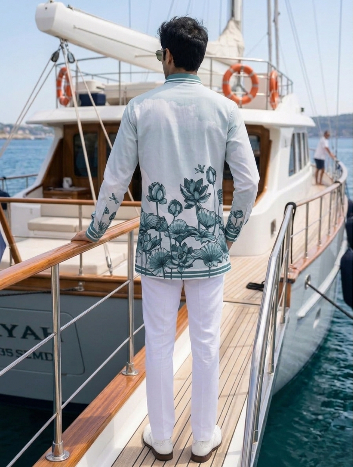 Lotus Blume Grey Printed Shirt