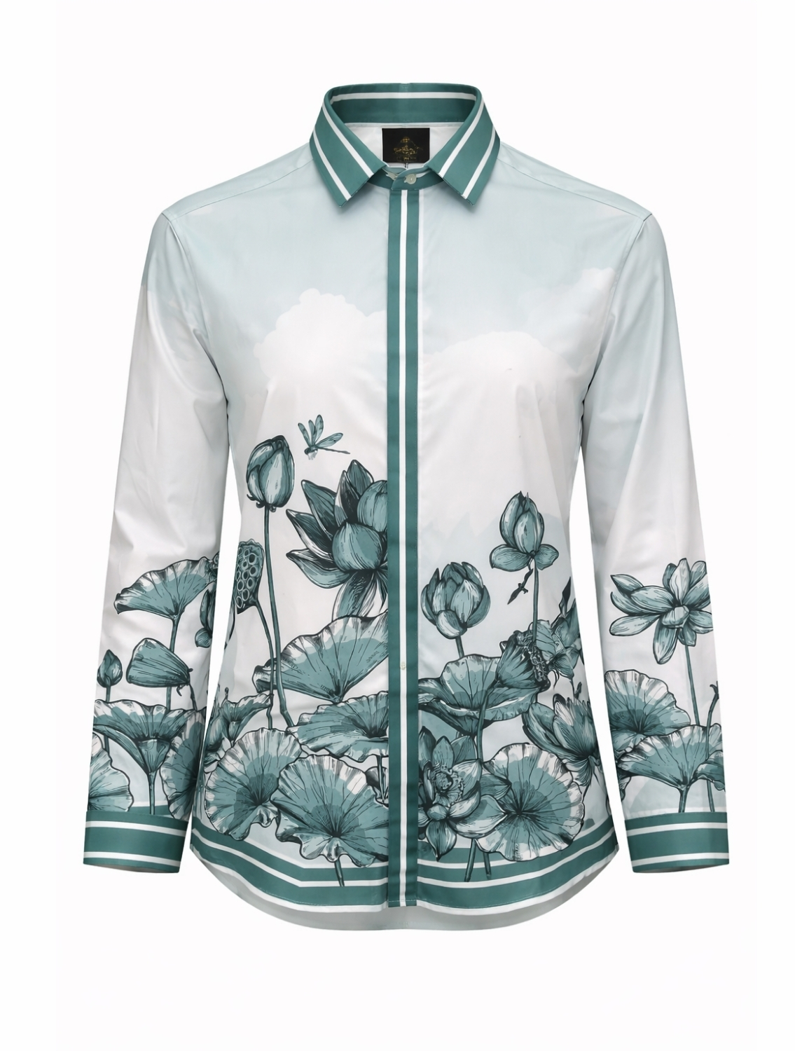 Lotus Blume Grey Printed Shirt