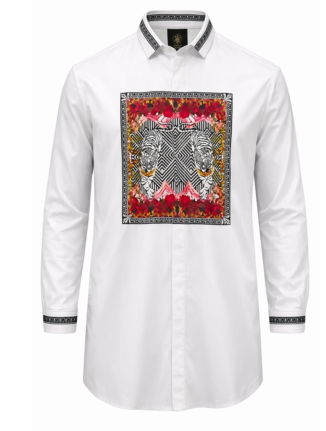 WavTiger White Printed Shirt