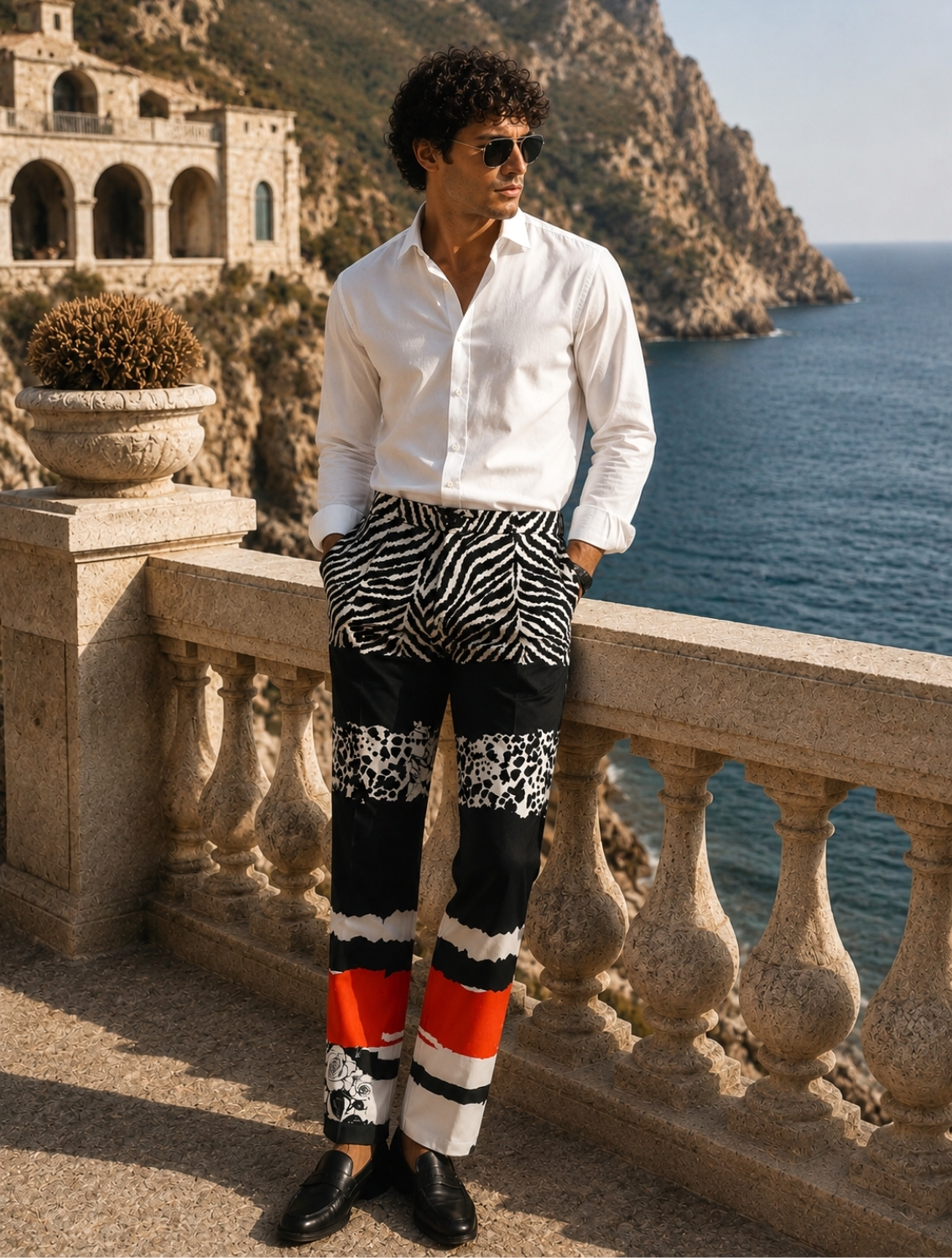 Tecton Black Printed Trousers