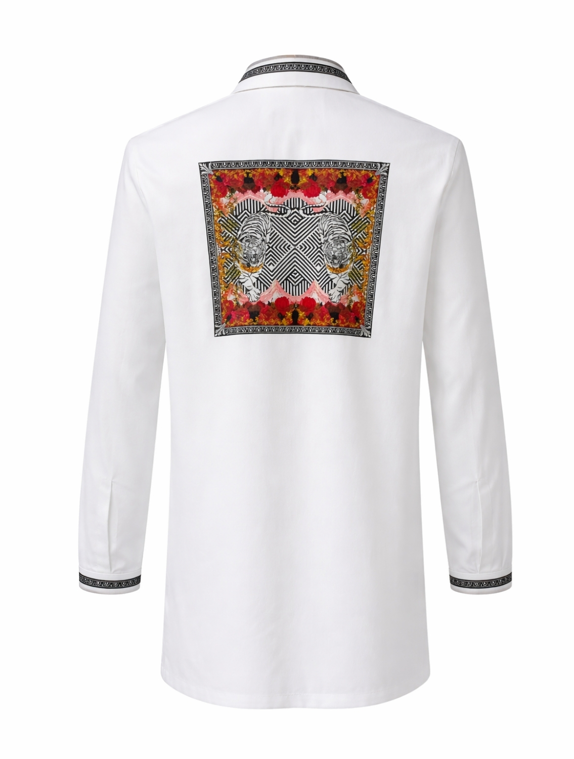 WavTiger White Printed Shirt