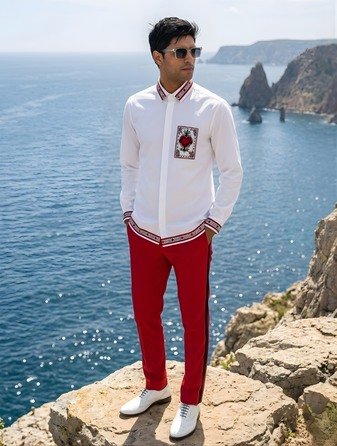 Taash White Printed Shirt