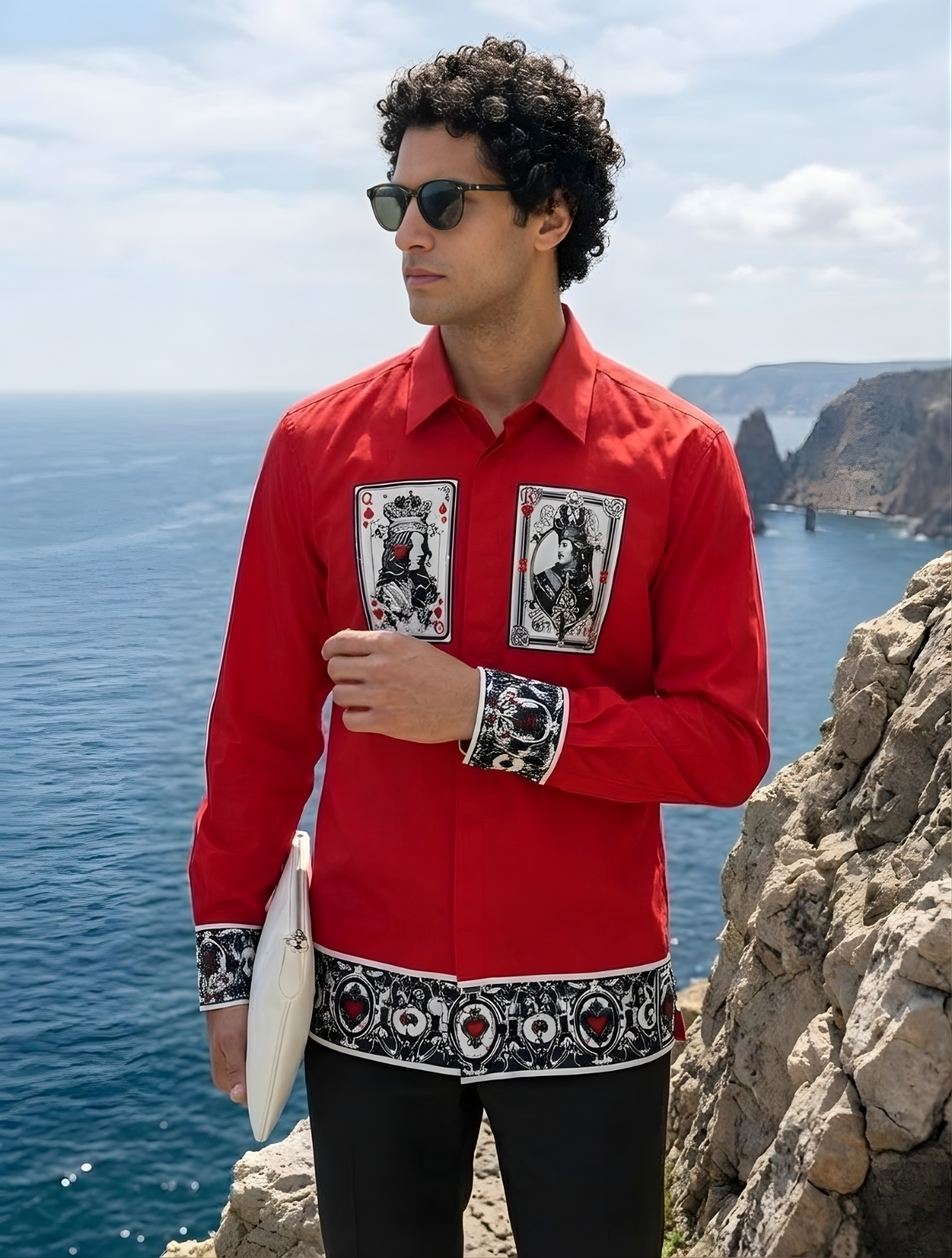 Red Taash Printed Shirt