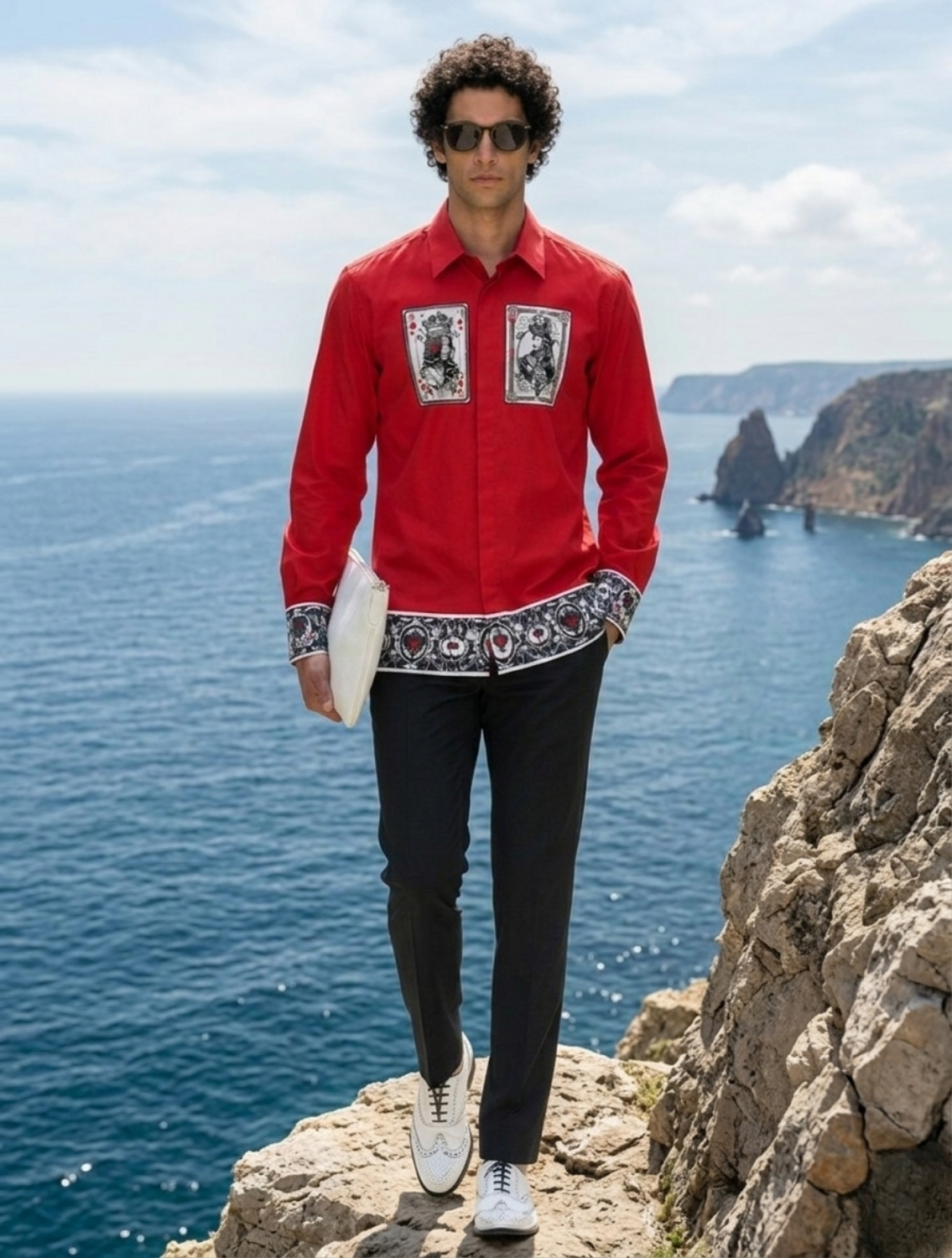 Red Taash Printed Shirt