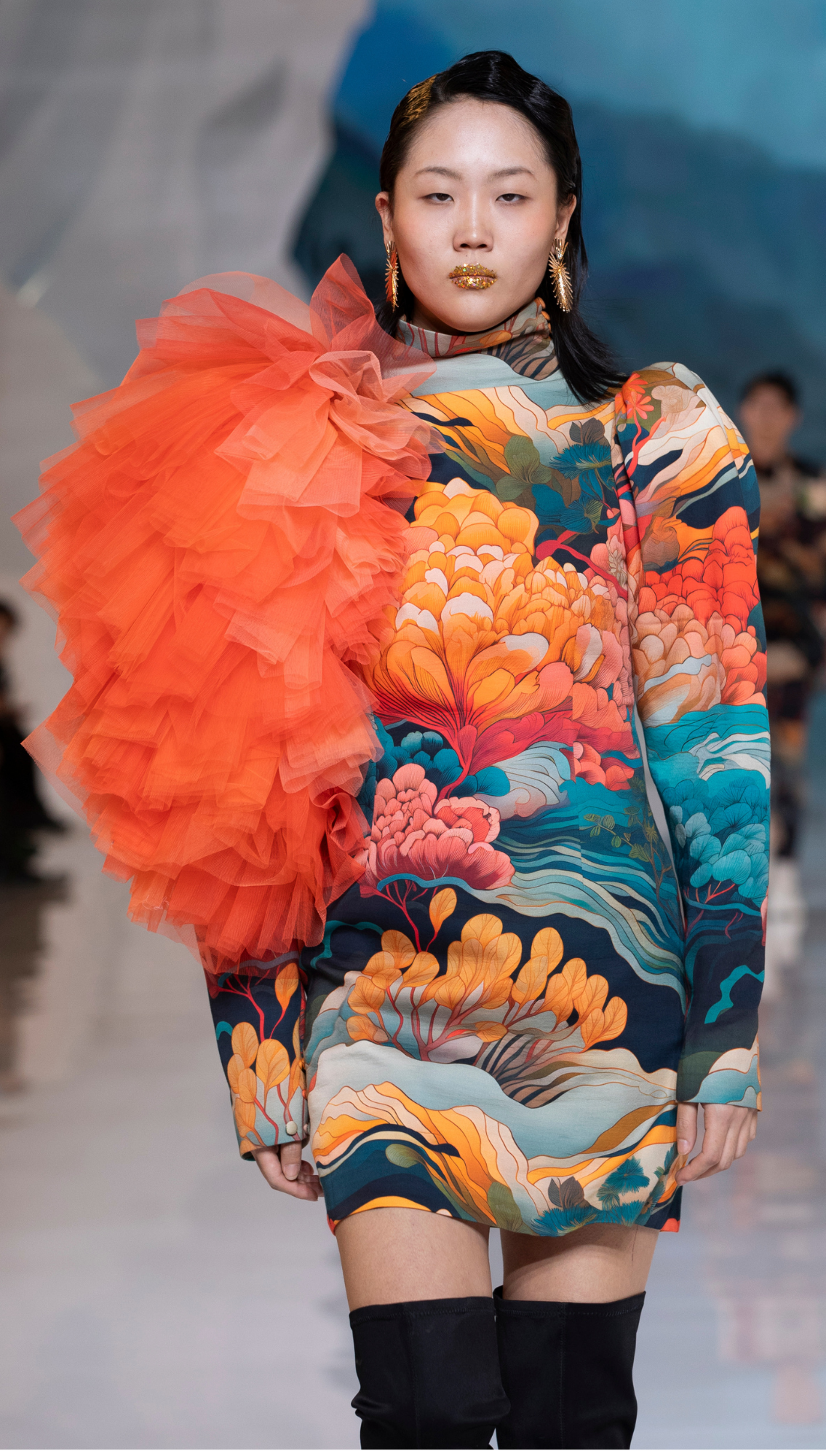 Kashmir Ruffle Printed Dress