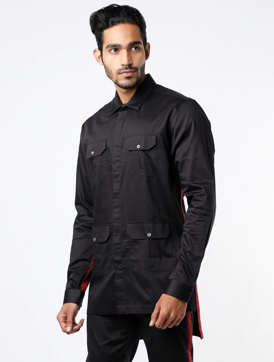 Safary Black Shirt Pant Set