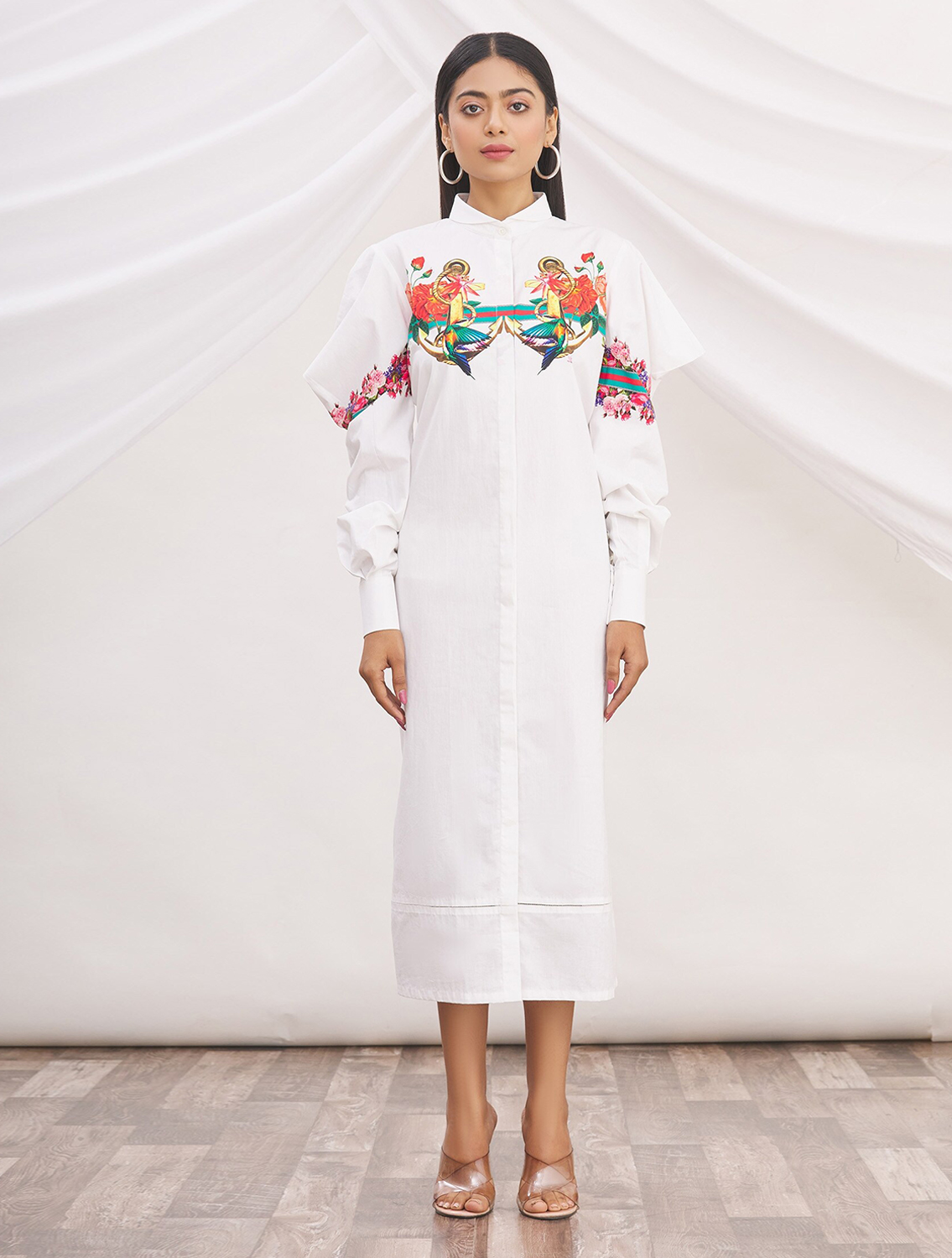 Emma White Anchor Signature Shirt Dress