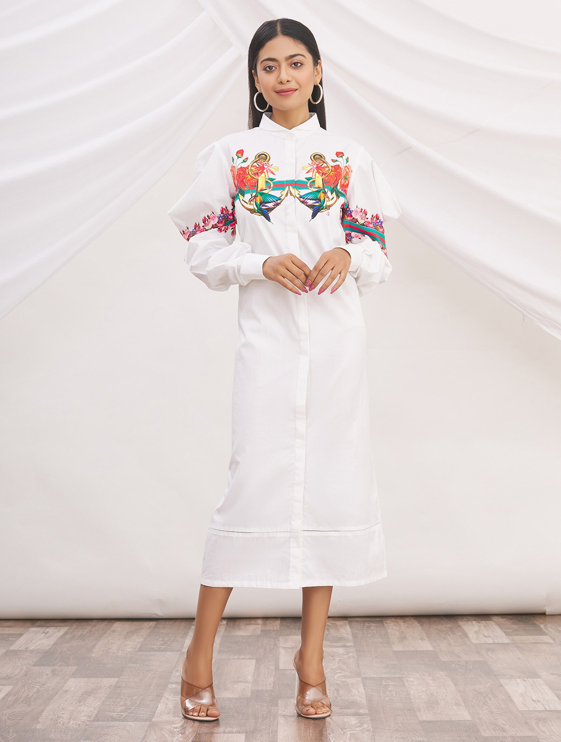 Emma White Anchor Signature Shirt Dress