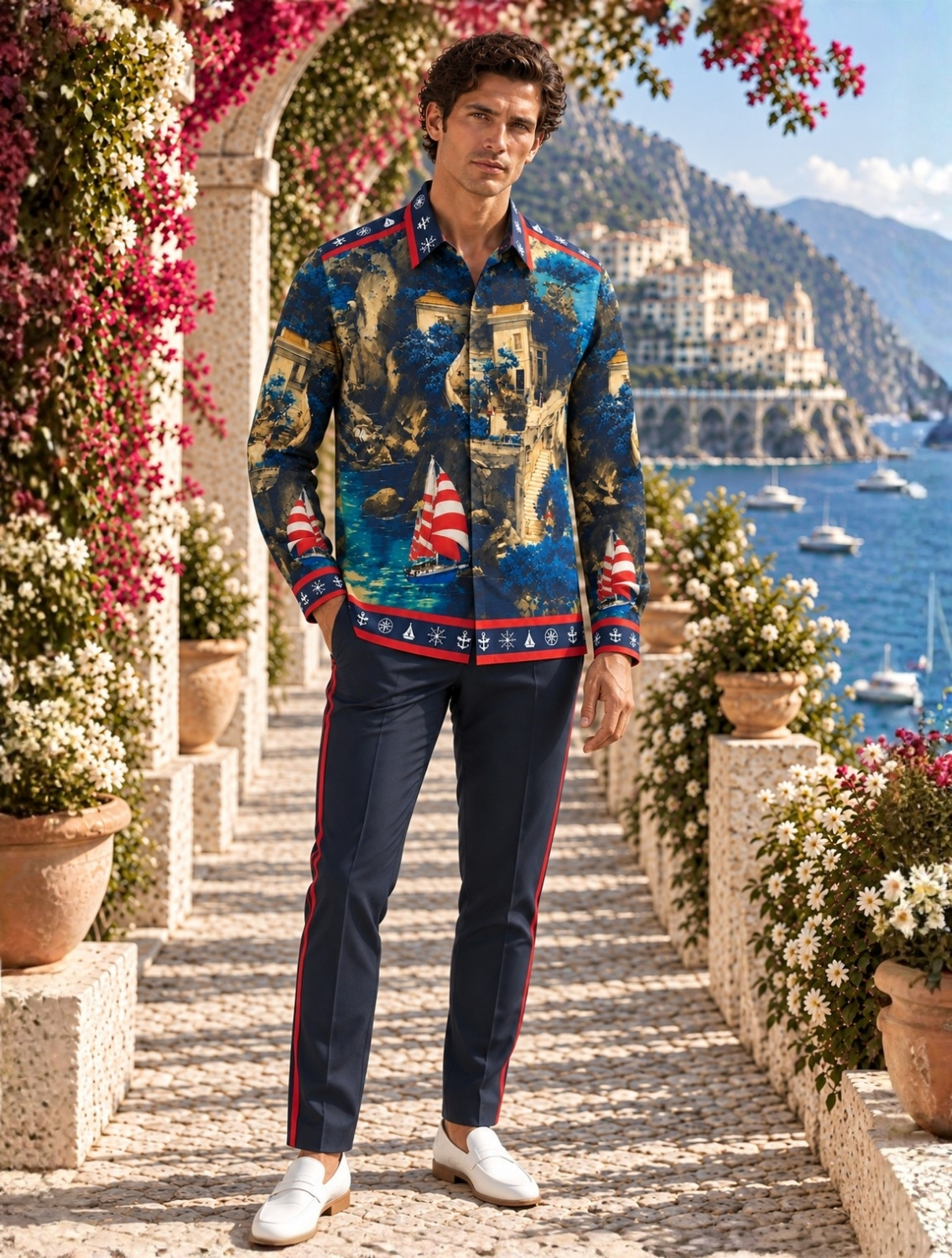Braxton Nautical Printed Shirt