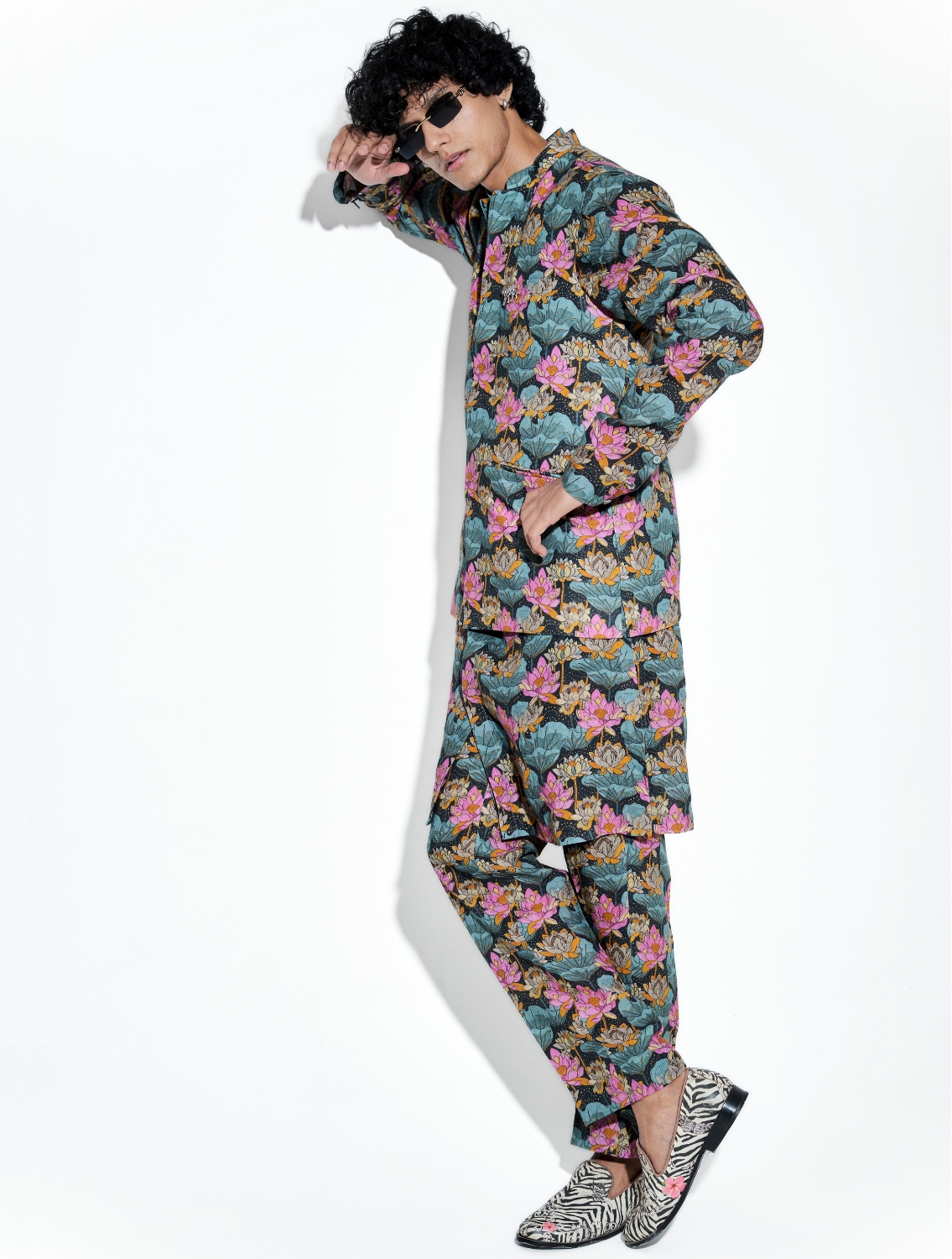 Nalin Printed Linen Waistcoat