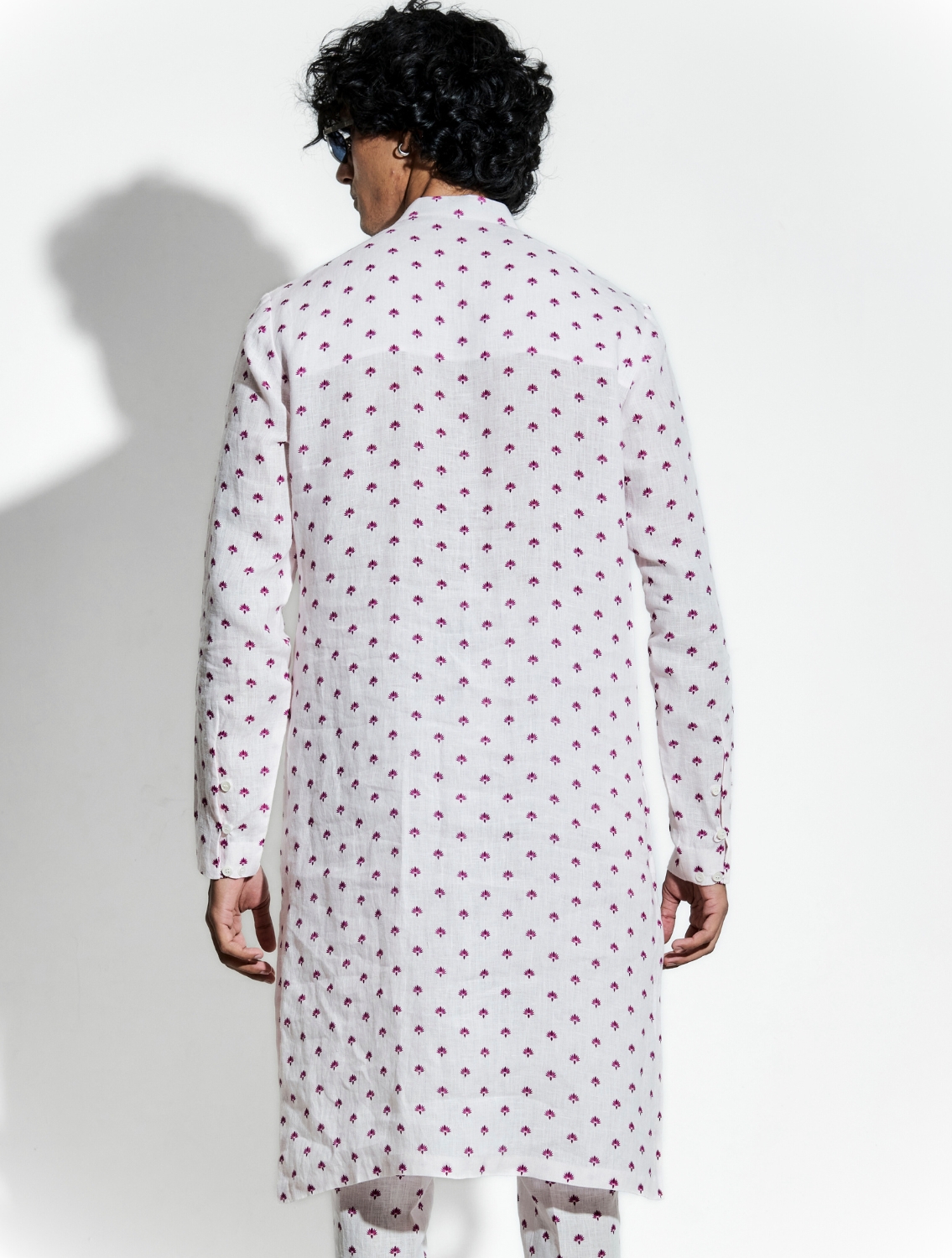 Pink Buta Lotus Linen Set