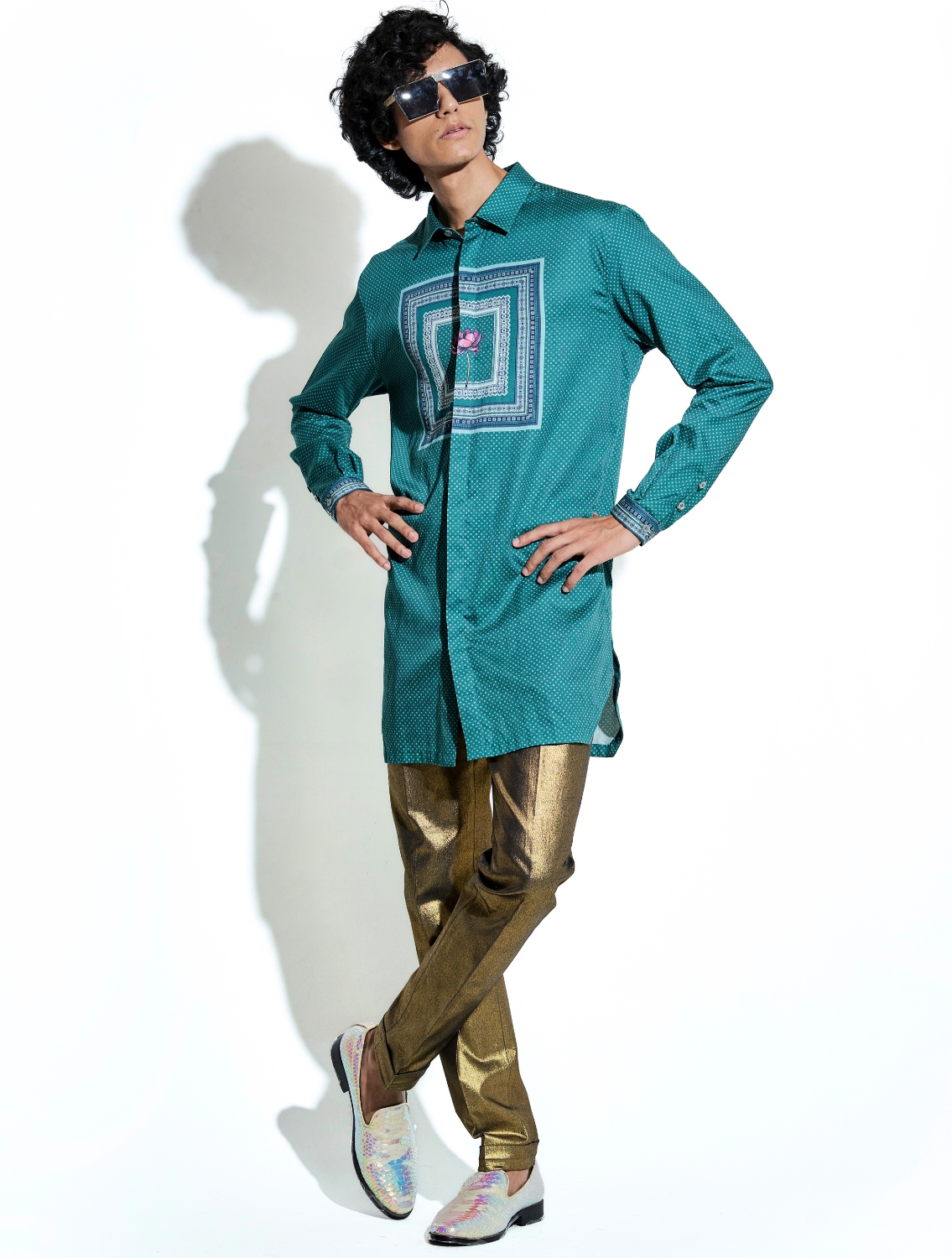 El Loto Printed Satin Shirt