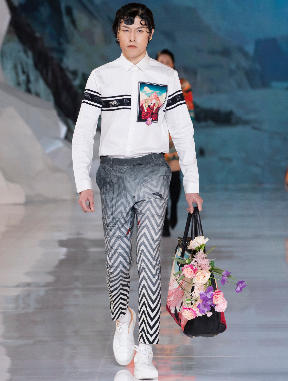 Zigzag Printed Pants Runway