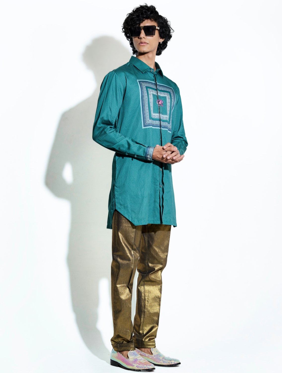 El Loto Printed Satin Shirt