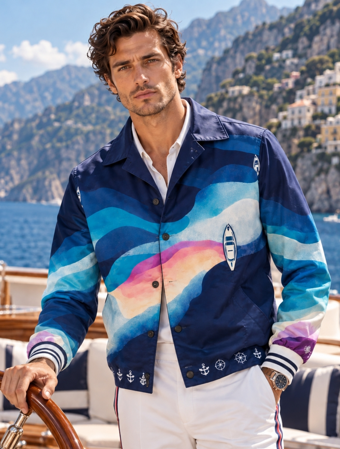 Seafarer Printed Bomber Jacket