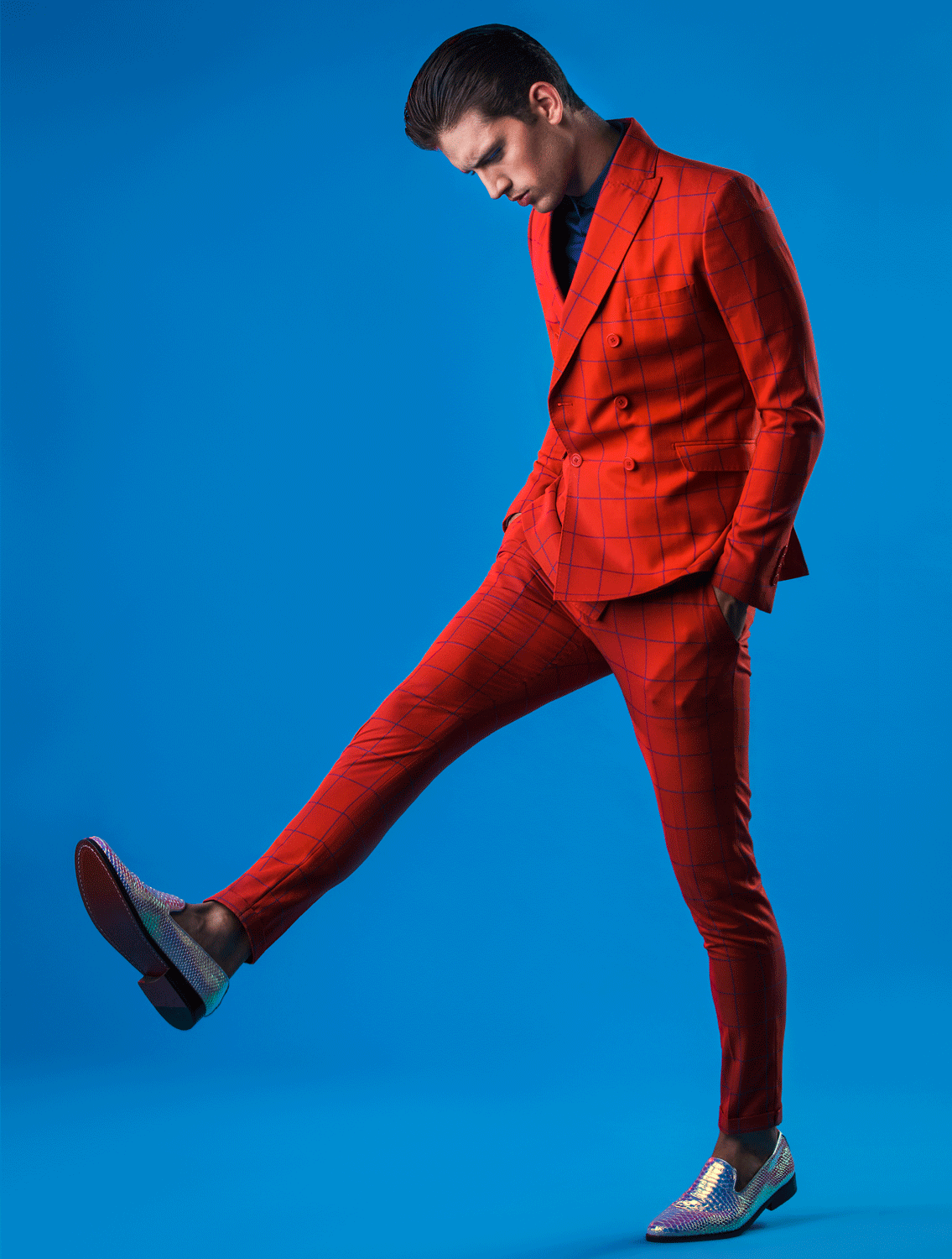 Red Chequered Suit Full