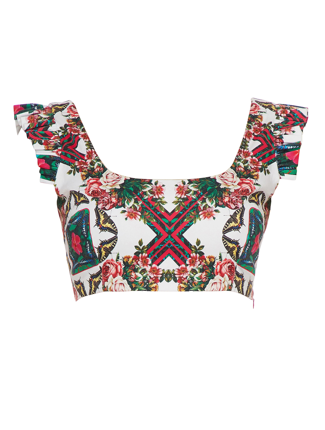 Nush Striper Ruffle Blouse Front