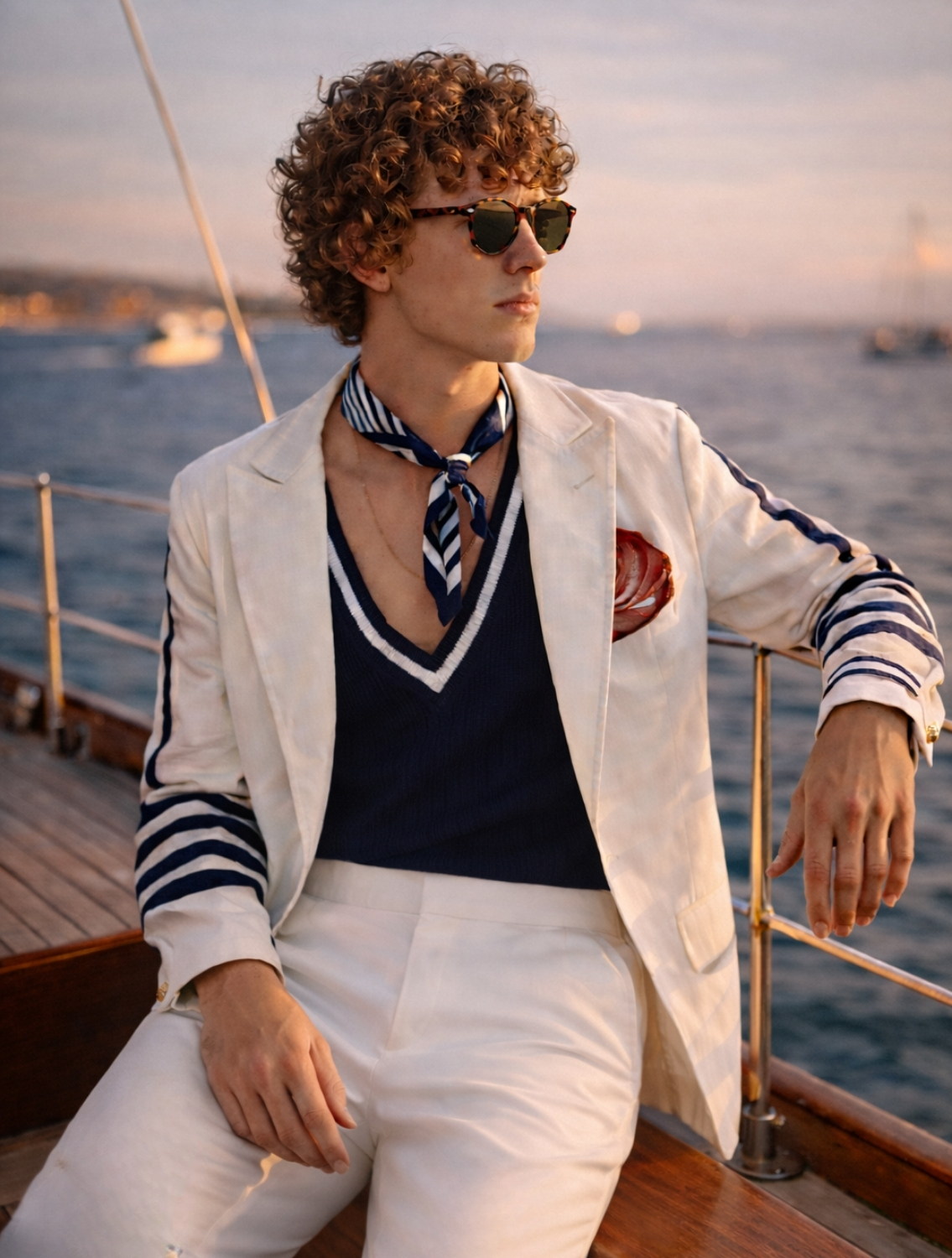 Nautical White Linen Hunter Jacket