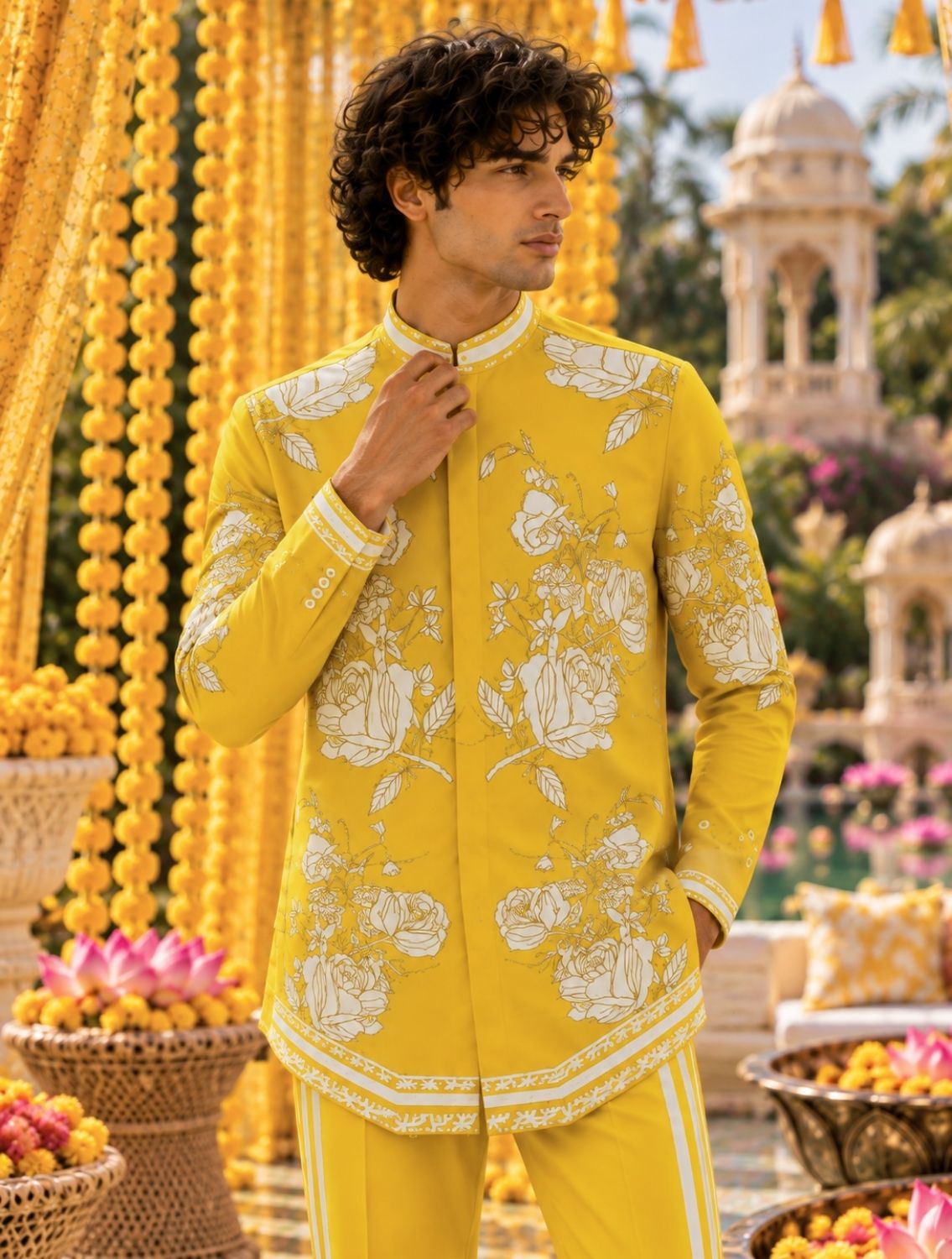 Bharat Yellow Printed Coord Set