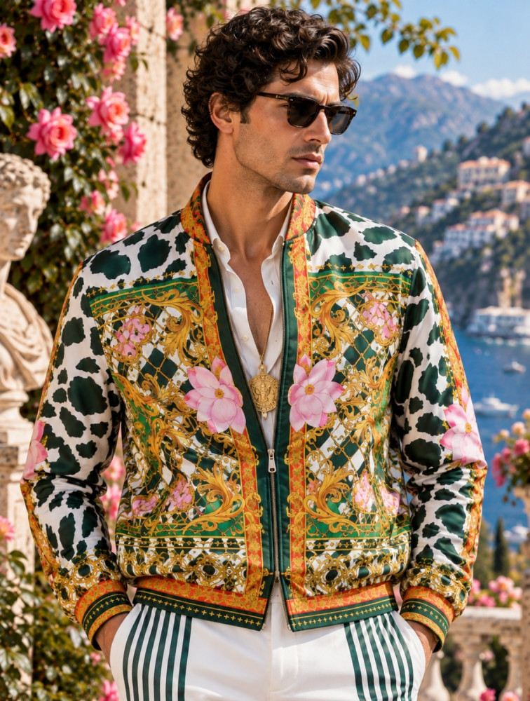 Image of Monsoon Engineered Printed Bomber Jacket