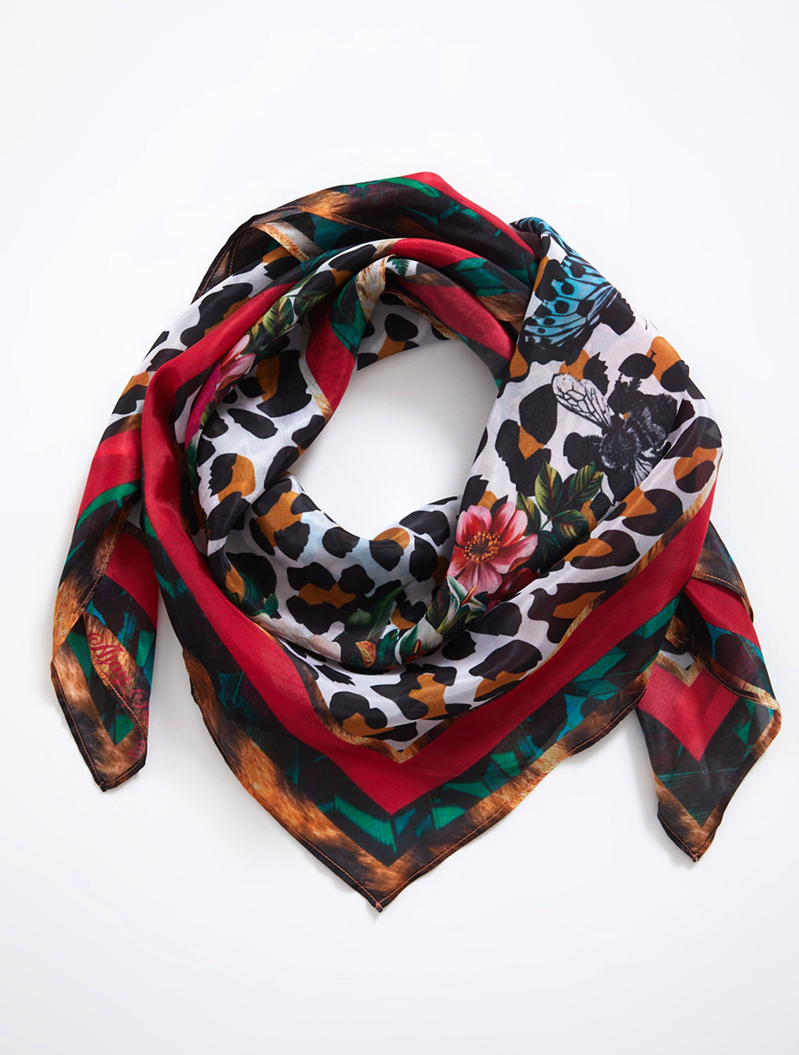 BrownLeo Silk Scarf