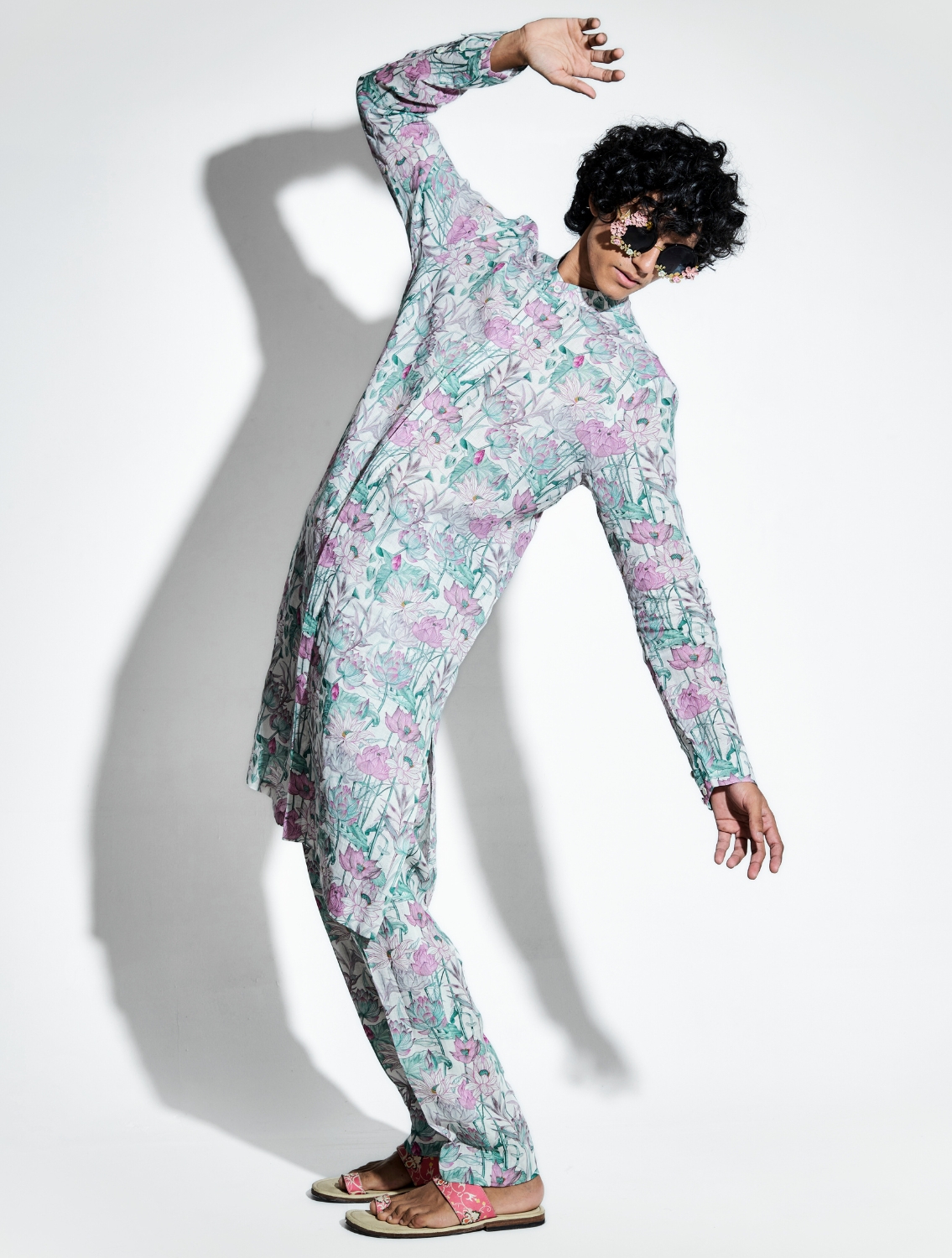 Kunala Lotus Printed Linen Coord Set