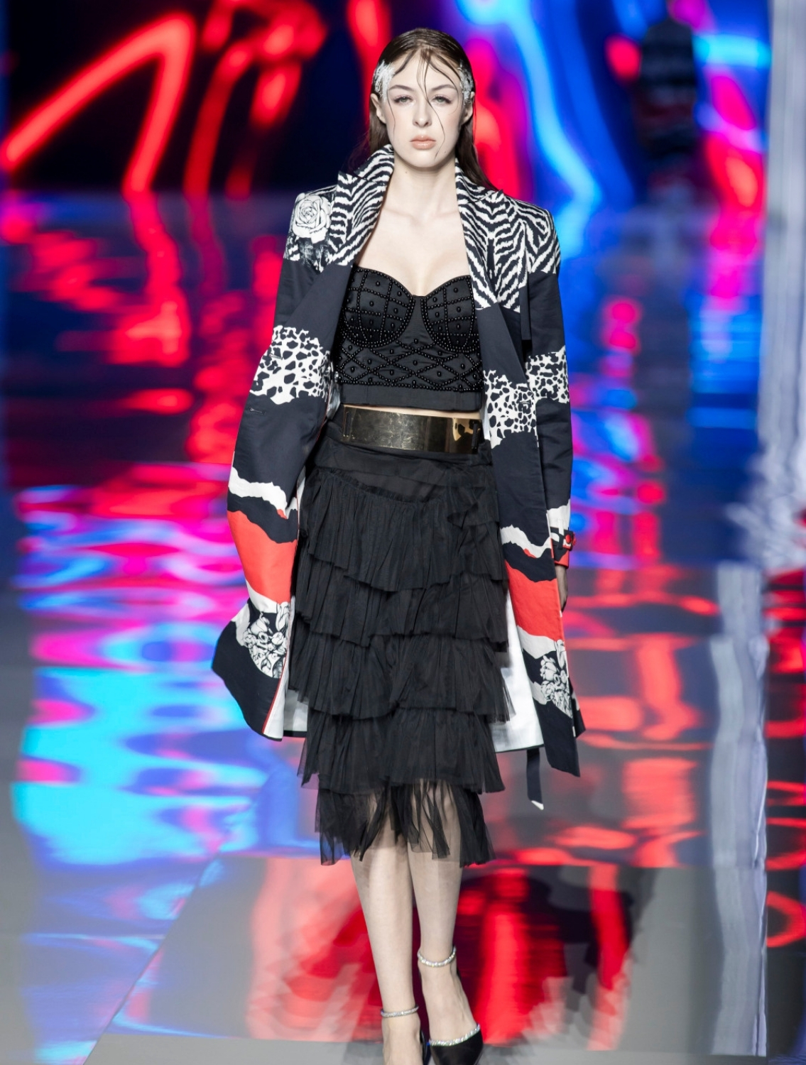 Aeris Long Printed Trenchcoat