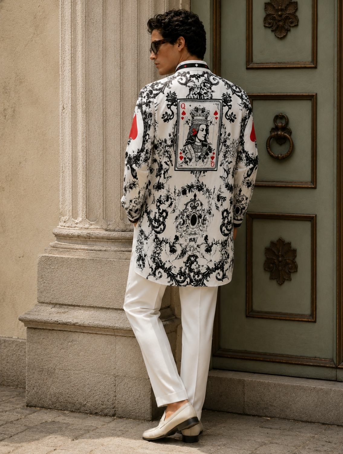 Rainha White Engineered Printed Kurta