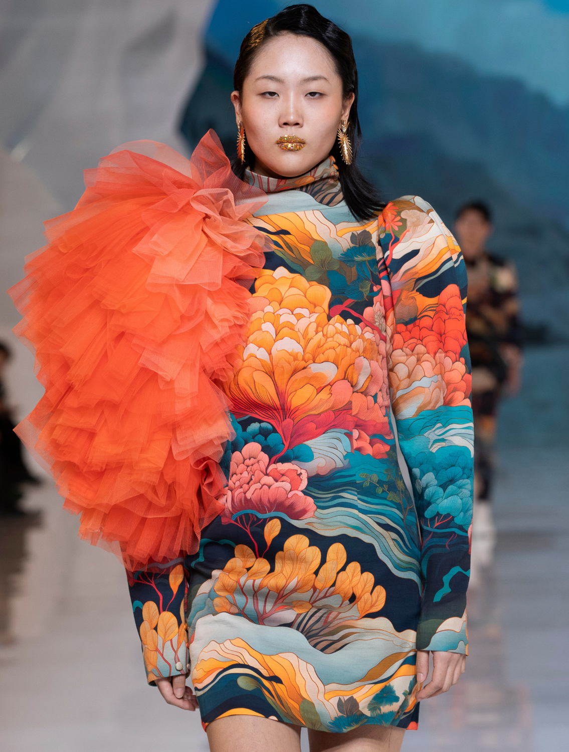 Kashmir Ruffle Printed Dress