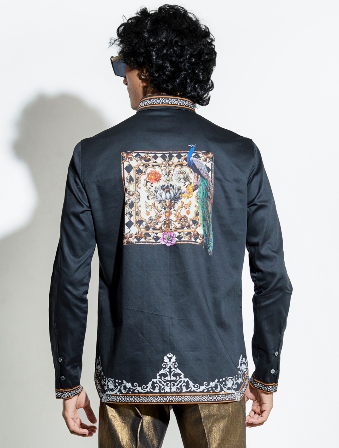 Lion Printed Black Shirt