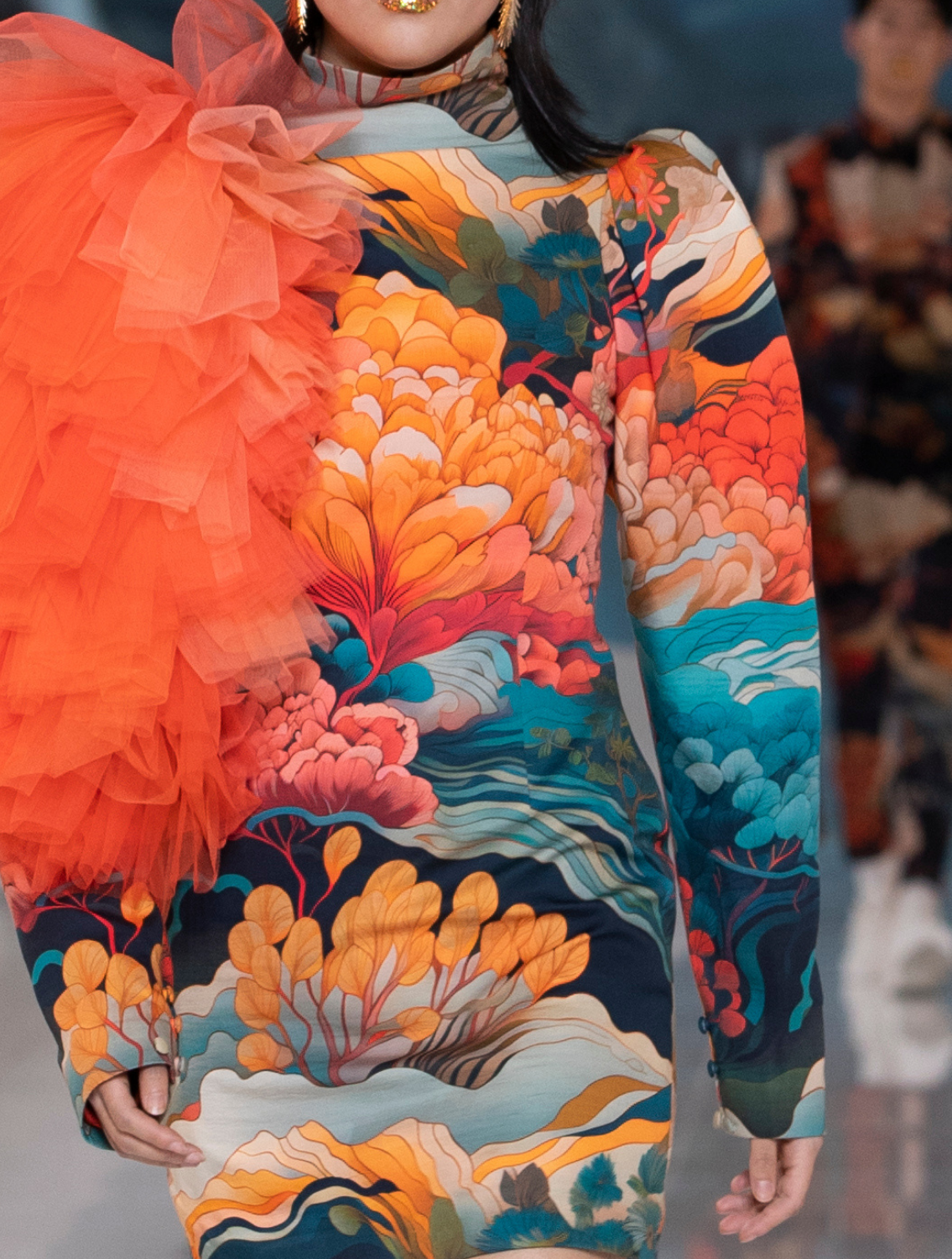 Kashmir Ruffle Printed Dress